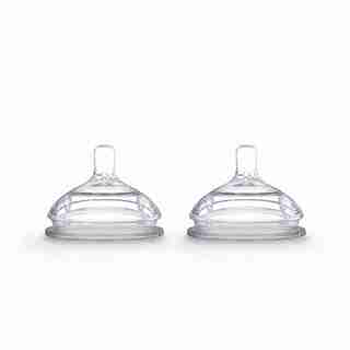 Comotomo Natural Teat Silicone Nipple Baby Bottle Lid Fast Flow 6 to 24 Months