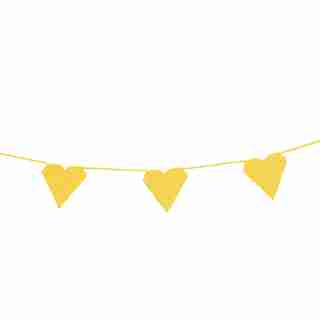 Guirlande au crochet - Coeur Jaune