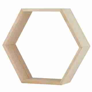 Hexagon Wood Shelf