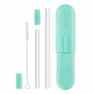 GOSIP GLASS REUSABLE STRAWS, MINT GREEN