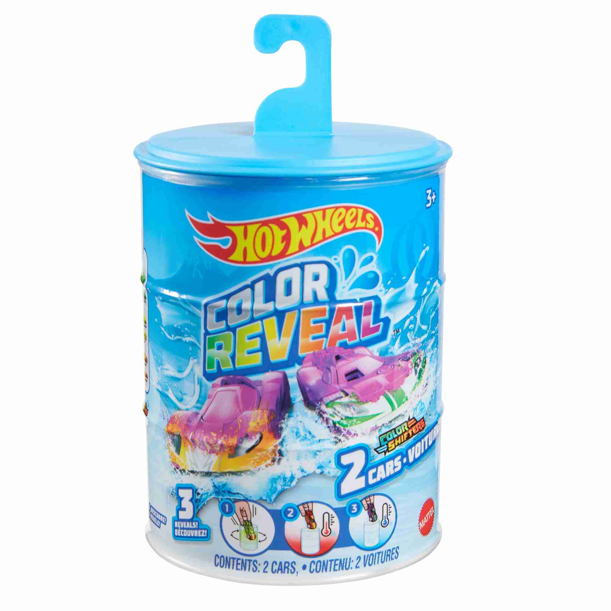 Hot Wheels Color Reveal, Deux Voitures Mystère Qui Changent De Couleur Dans L