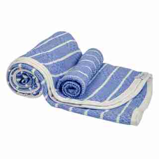 Hooded Turkish Towel and Wash Cloth Bundle Blue Moon