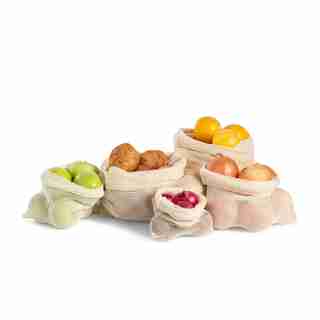Organic Cotton Mesh Produce Bags Set of 5