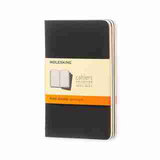 Moleskine Cahier Journal, Ruled/Lined, Soft Cover, Pocket (3.5" x 5.5"), Black, (Set of 3)