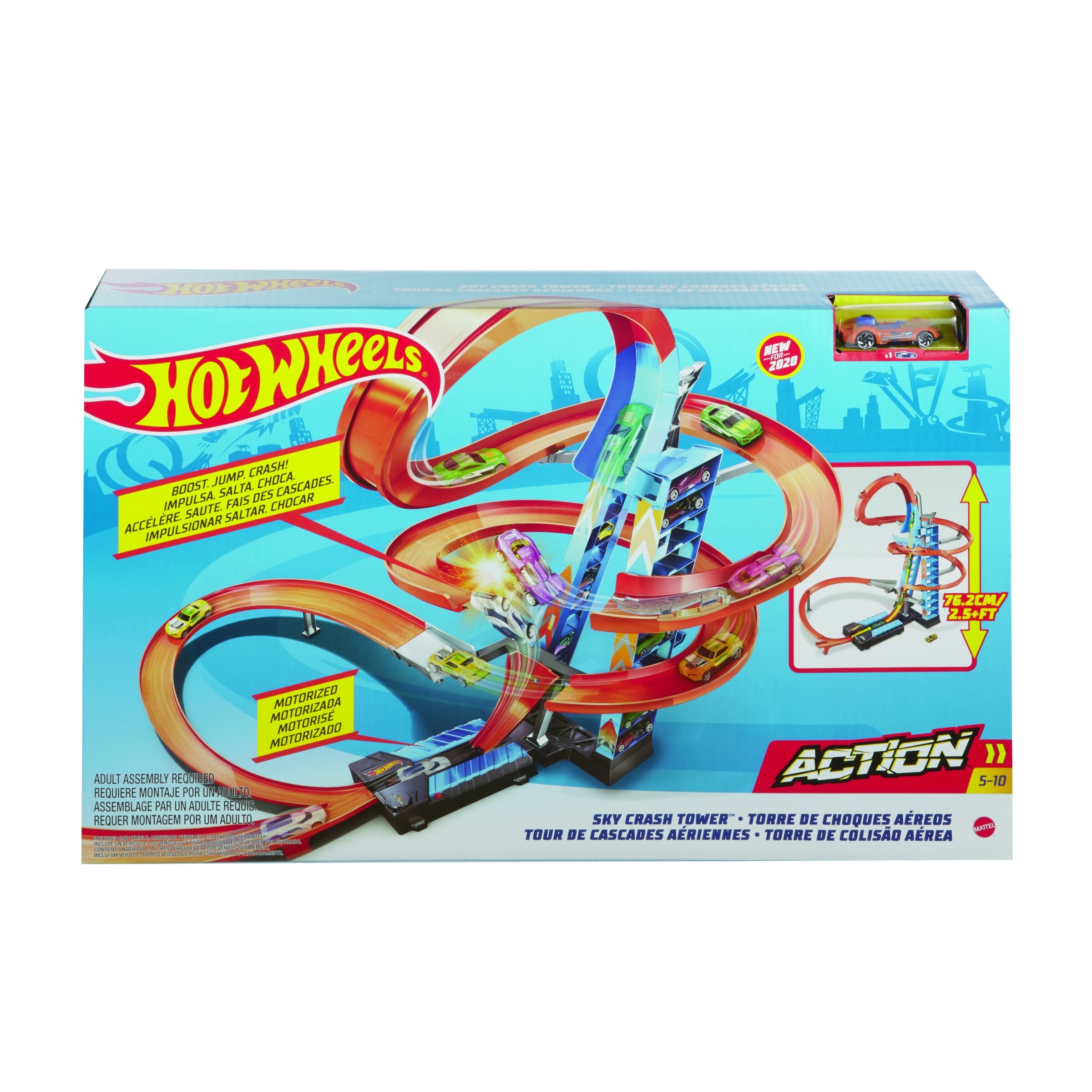hot wheels sky crash tower track set