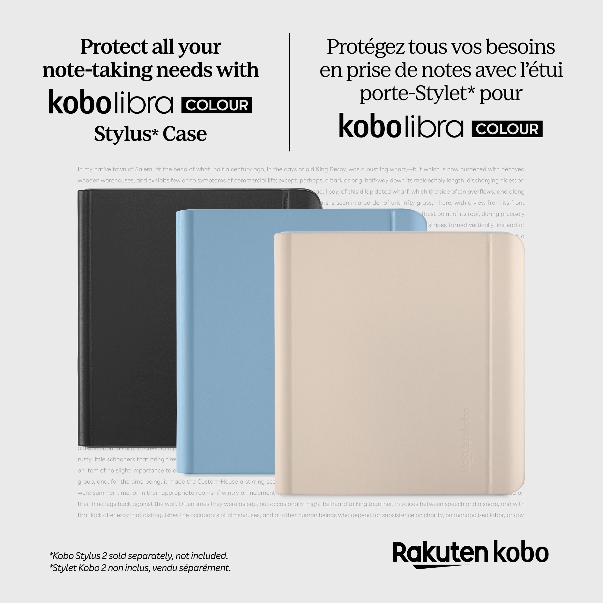 Kobo Libra Colour + カバー　＋　スタイラス Kobo Libra Colour SleepCover Case with Stylus Holder (Stylus