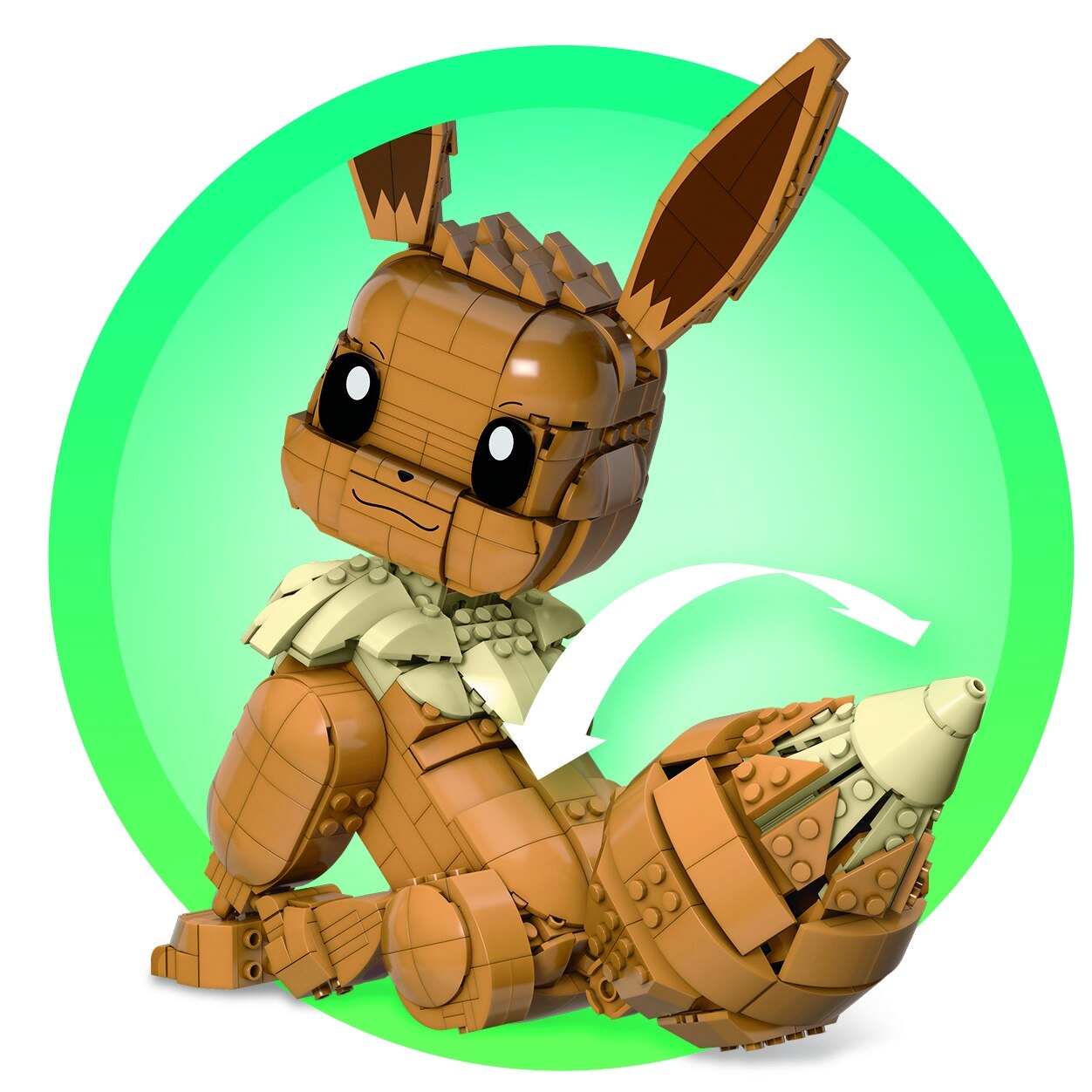 mega construx pokemon jumbo eevee figure building set with battle action