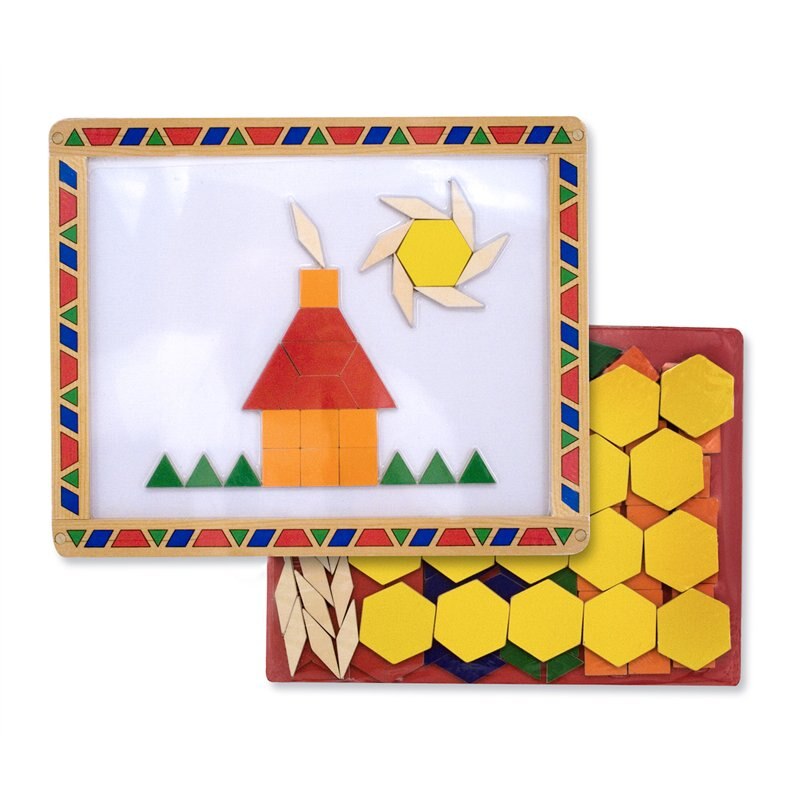 melissa & doug magnetic pattern blocks set