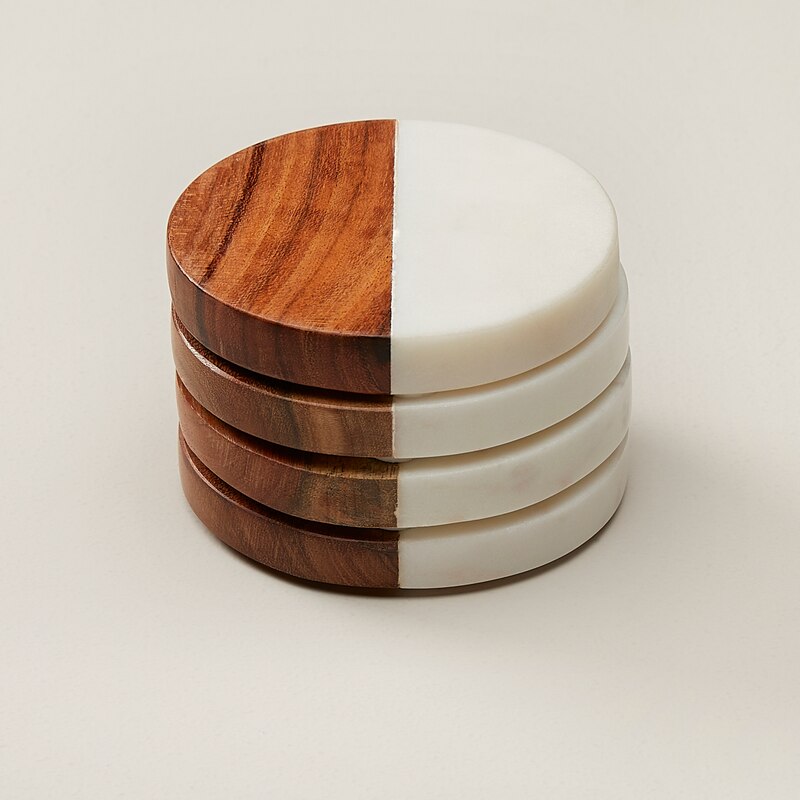 Set de dessous de verre marbre marron