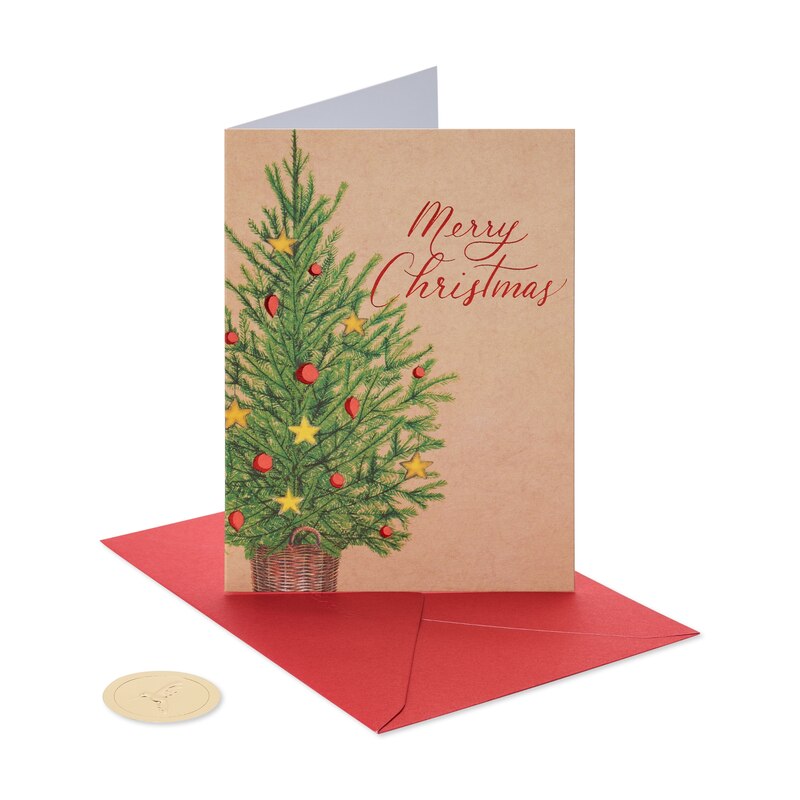 Papyrus Christmas Card Watercolor Christmas Tree