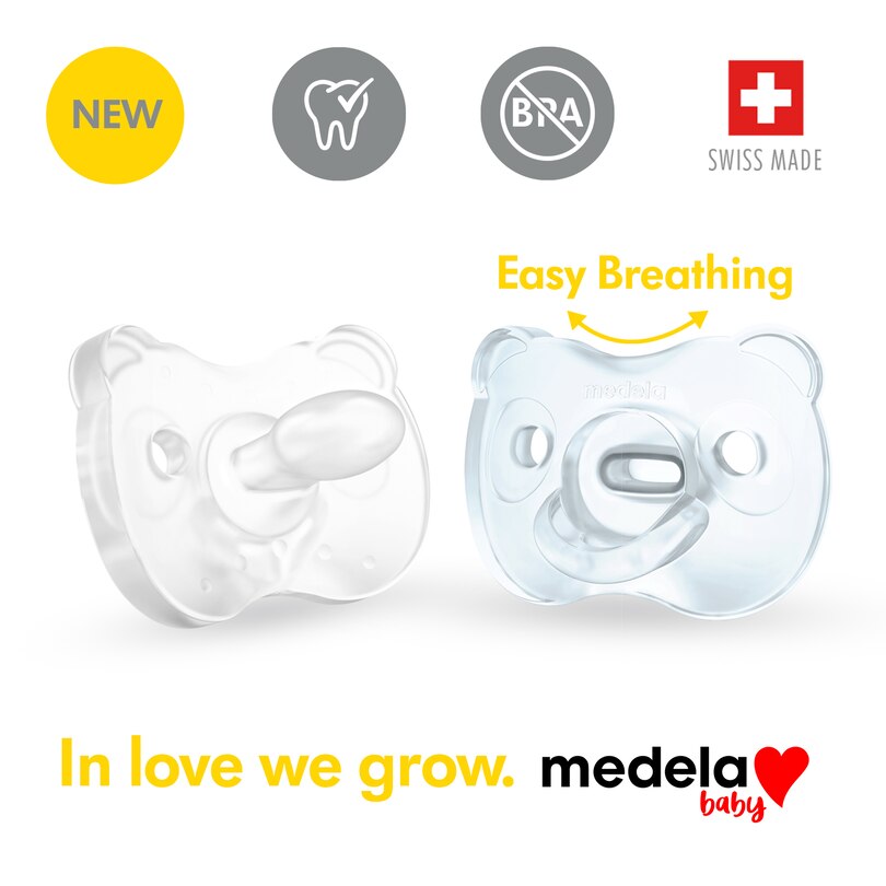 Medela Soft Silicone Pacifier 0-6 Months - Blue & Transparent, 2Ct image number 0