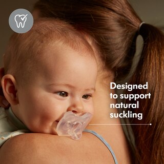 Medela Soft Silicone Pacifier 0-6 Months - Blue & Transparent, 2Ct image number 1