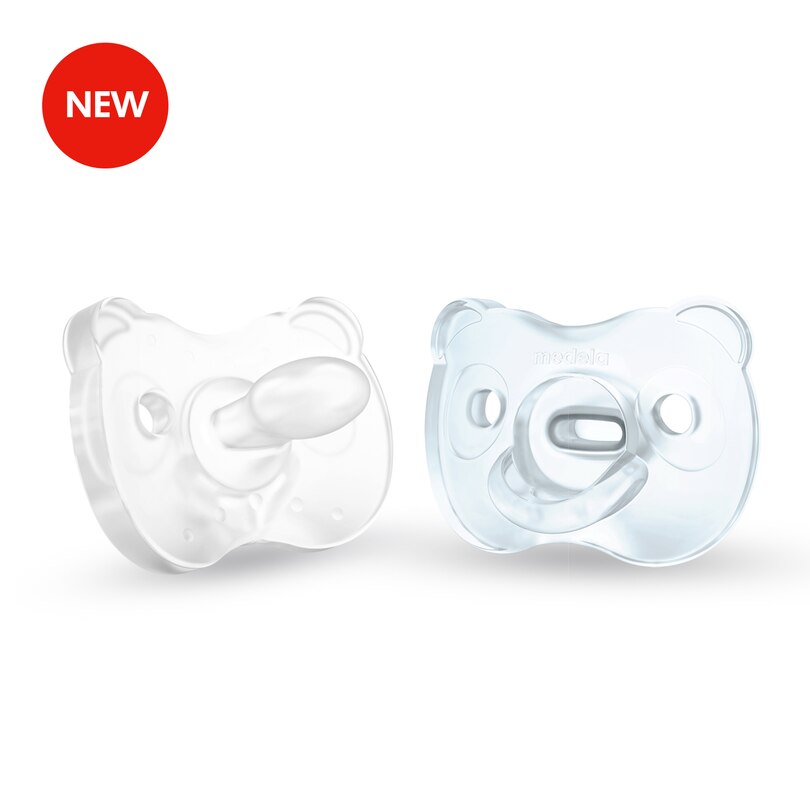 Medela Soft Silicone Pacifier 0-6 Months - Blue & Transparent, 2Ct image number 2