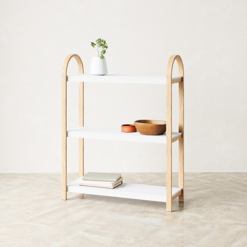 Bellwood Freestanding Shelf, White/Natural image number 5