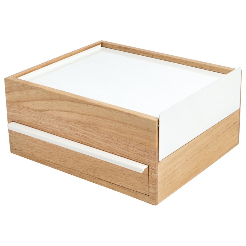 Stowit Jewellery Box - Wood & White image number 1
