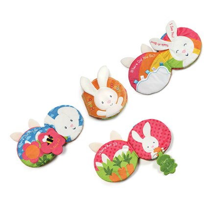 Flora the Bunny Soft Plush Sensory Stimulating Activity Book, 8"