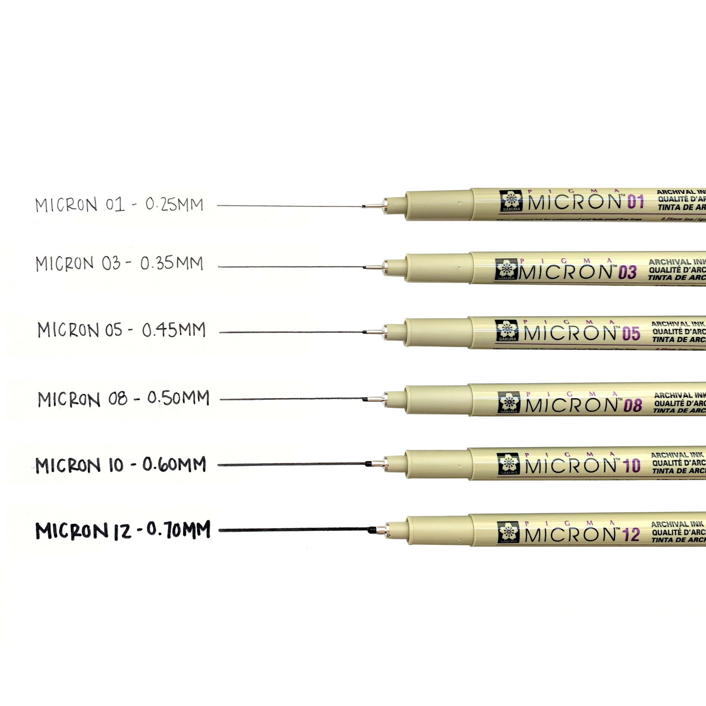 Sakura Micron 6Pk Multi-Tip, Black | The Pen Centre