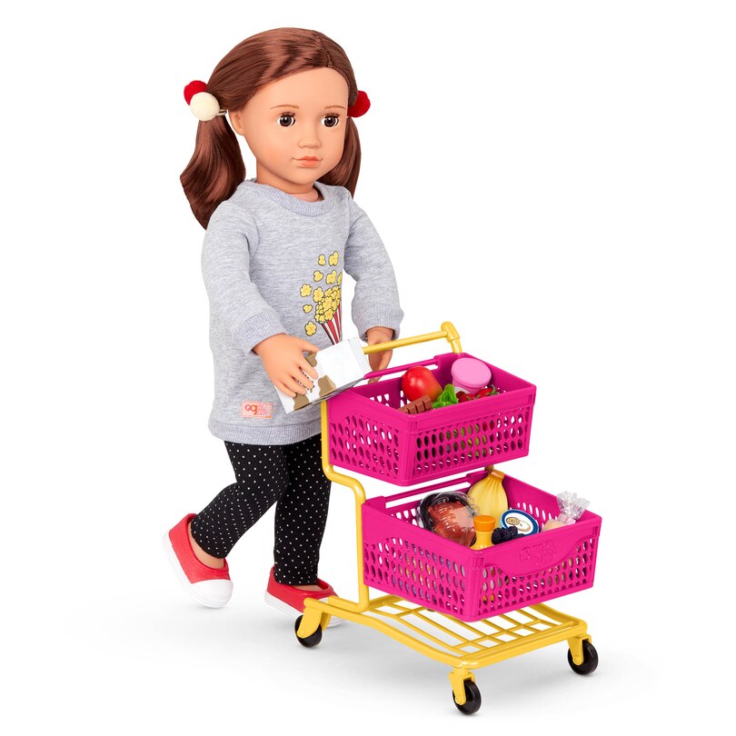 Grocery Day Shopping Cart Play Food Shopping Set for 18inch Dolls! Indigo