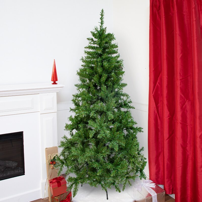 6.5FT PRELIT NOBLE PINE CHRISTMAS TREE WITH 300 LED MICRODOT TAPE LIGHTS Indigo