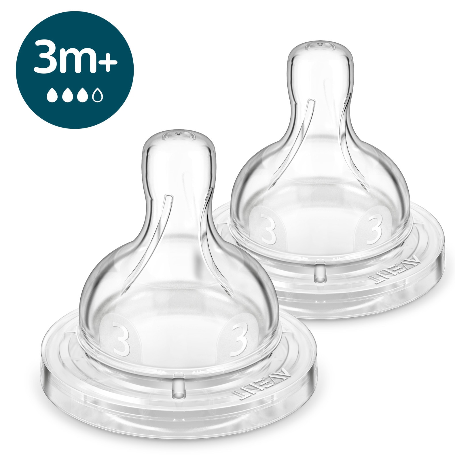 Avent nipple size for 3 best sale month old