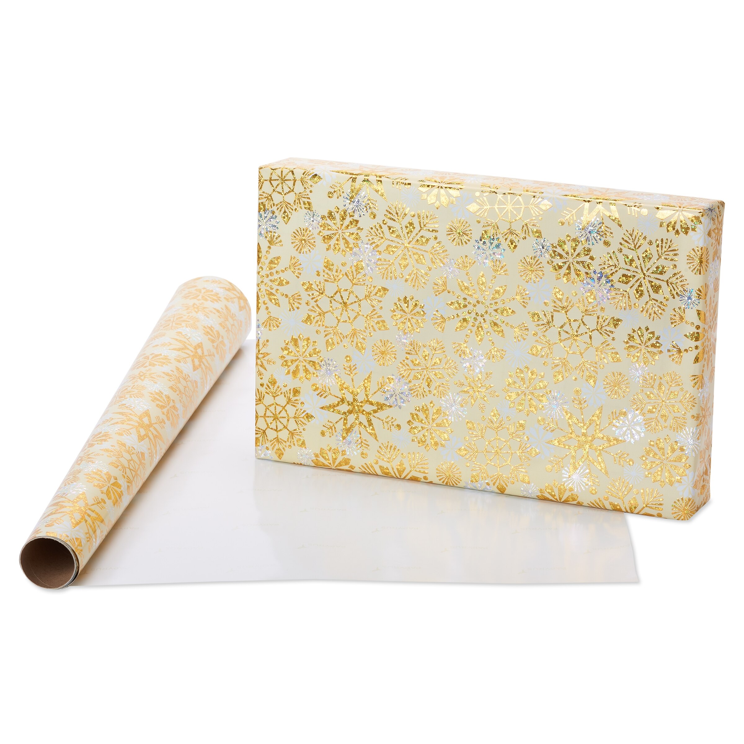 Christmas Wrapping Paper Bundle, Metallic Trio (3 Rolls, 62.5 Sq