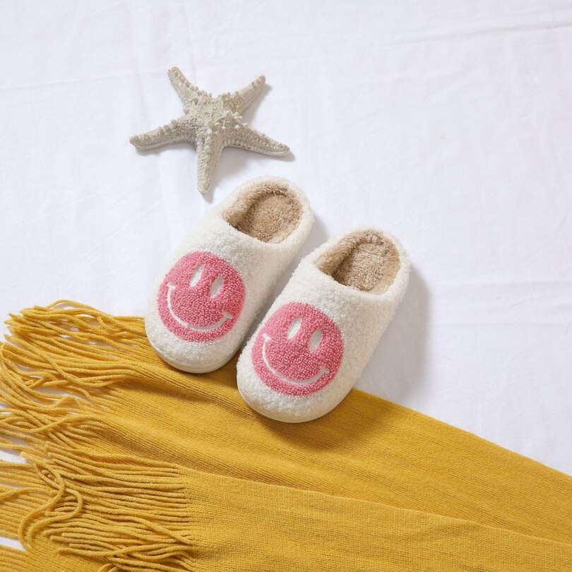 Kids Smiley Face Slippers Indigo