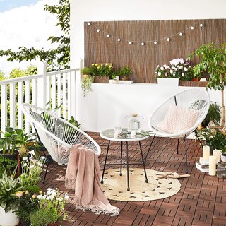 Songmics 3-Piece Acapulco Patio Furniture Set, White image number 1