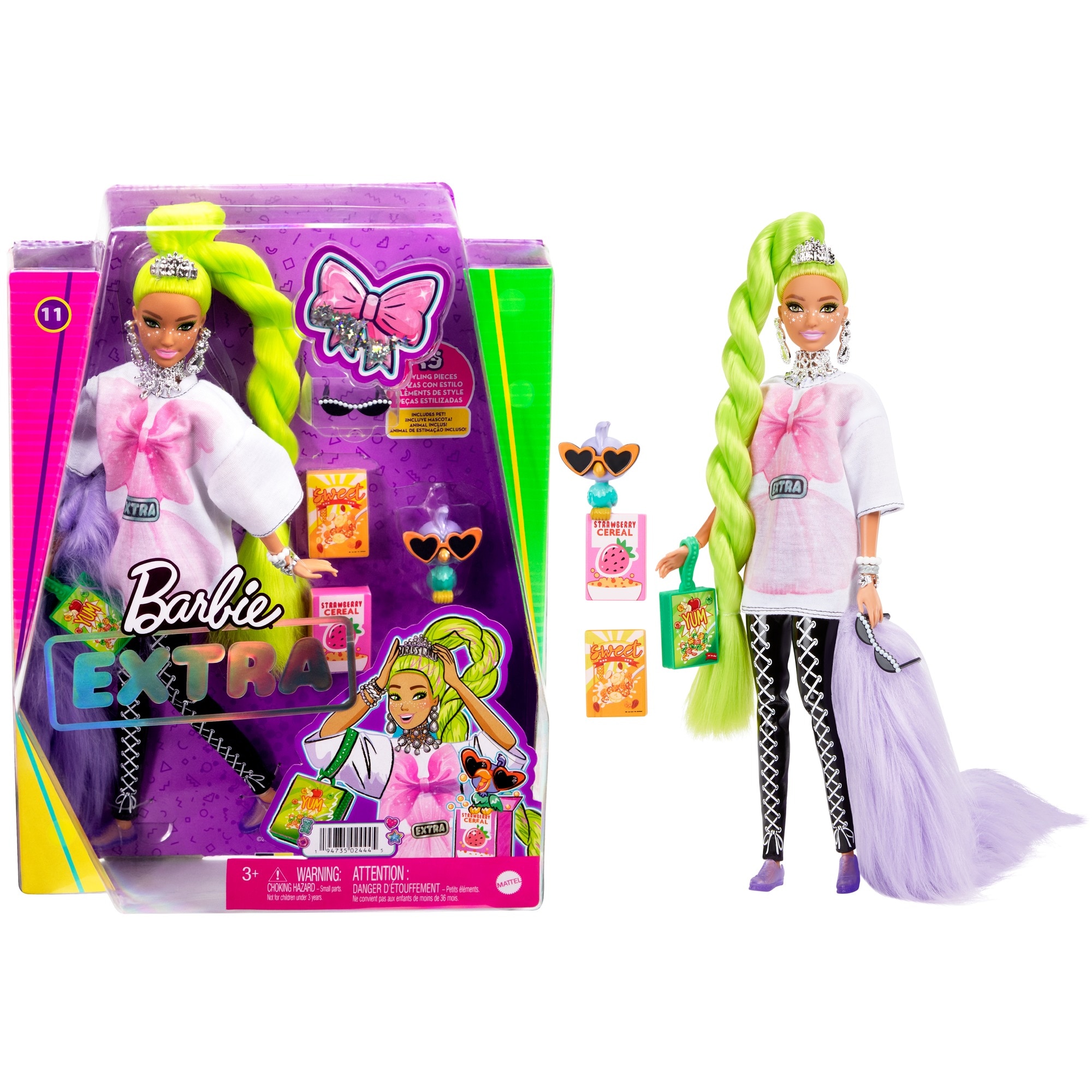 Barbie Extra Doll And Pet Neon Green | St. Vital Centre