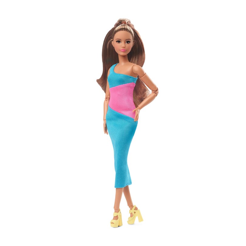 Barbie®  Looks Doll Ponytail & Turquoise/Pink Dress image number 0