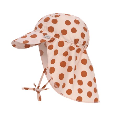 Flap Hat, Dots powder pink 3-6 months