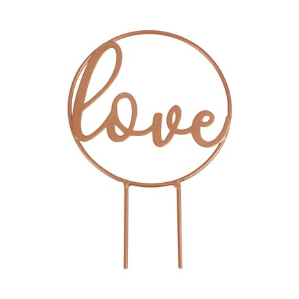 Metal Hoop Cake Topper, "Love" (English)