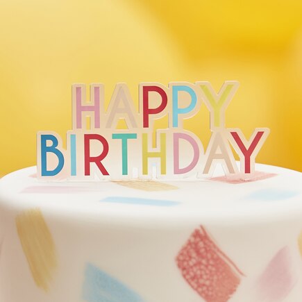 Cake Topper, Happy Birthday, Brights