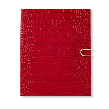 2022 Mara Portobello Embossed Leather Planner, Scarlet Red