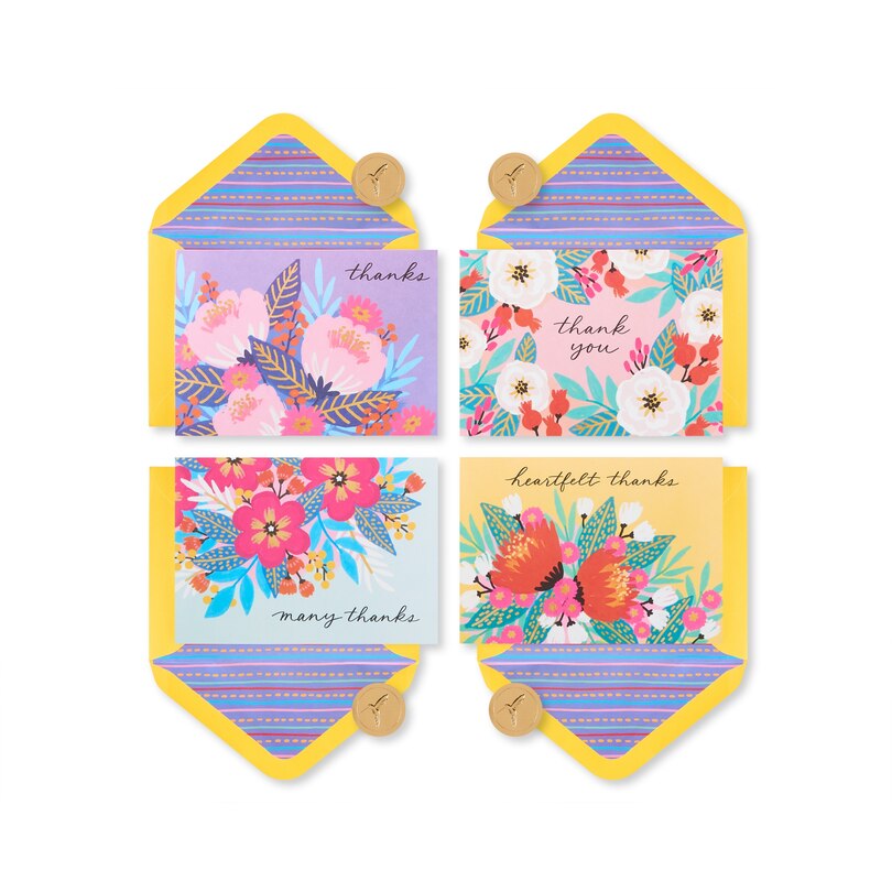 Blank Thank You Cards With Envelopes, Vibrant Florals, Set Of 20 image number 0