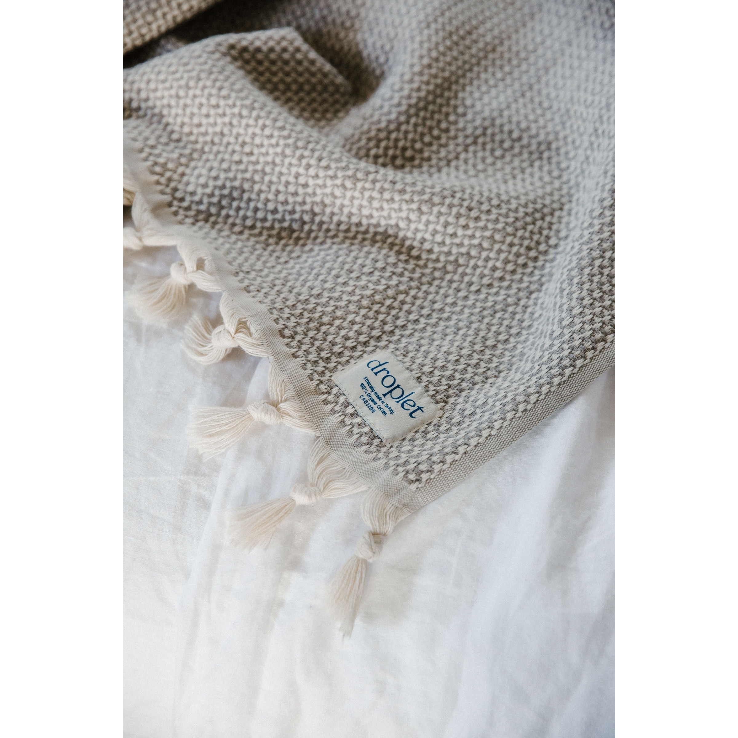 Organic Cotton Handwoven Blanket, Ocean