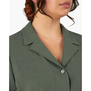 Silky Linen Notch Collar Shirt image number 1