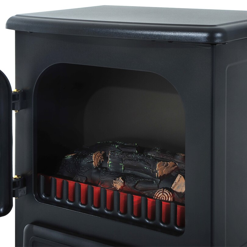 16 Freestanding Electric Fireplace Heater Fire Stove with Wood Burning  Flame 750/1500W Black | Indigo