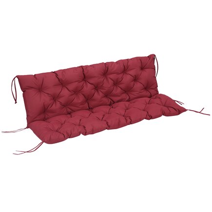 Outsunny Coussins de chaise d'extérieur 3 places pour banc balançoire Coussins de rechange pour dossier pour terrasse, jardin, vin rouge