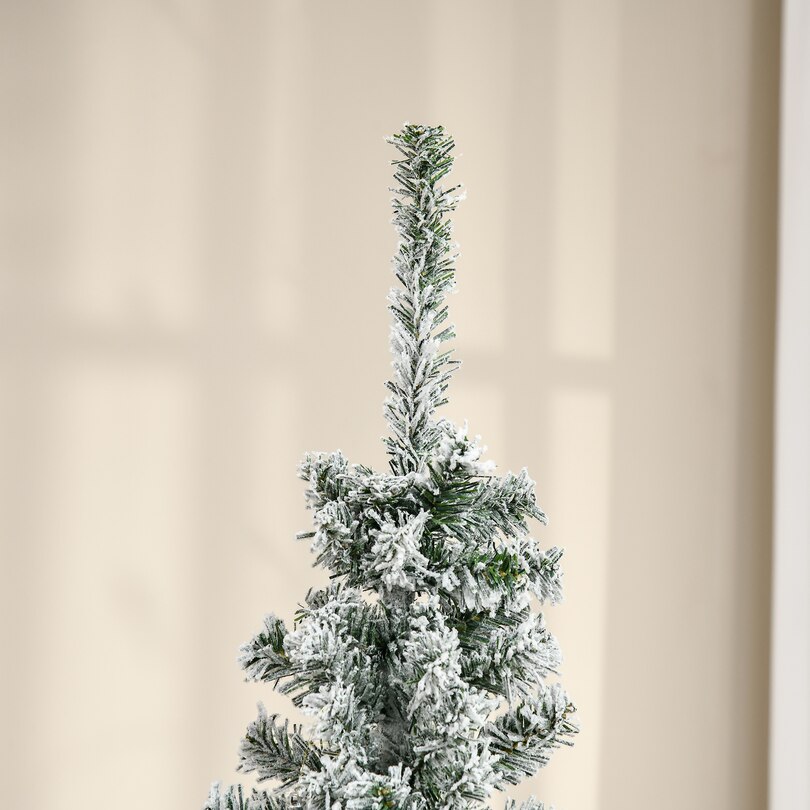 6ft Snow Flocked Pencil Christmas Tree Indigo