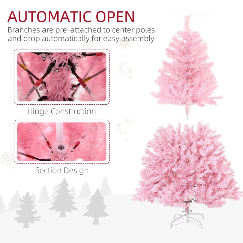 5ft Artificial Pink Christmas Tree with Wide Shape Indigo