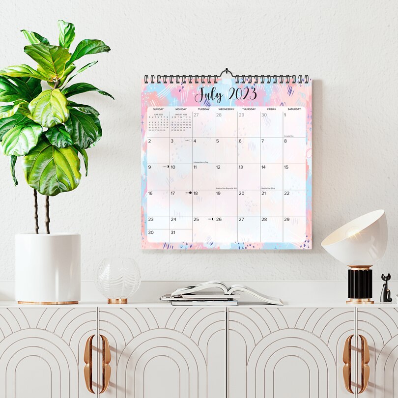 20232024 Academic Pastel Palette Spiral Art Wall Calendar 12x12" Indigo