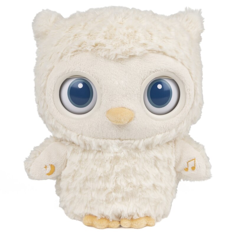 Baby GUND, Peluche Sleepy Eyes, chouette apaisante pour le coucher, avec effets sonores et lumineux, 20,3 cm