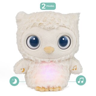 Baby GUND, Peluche Sleepy Eyes, chouette apaisante pour le coucher, avec effets sonores et lumineux, 20,3 cm