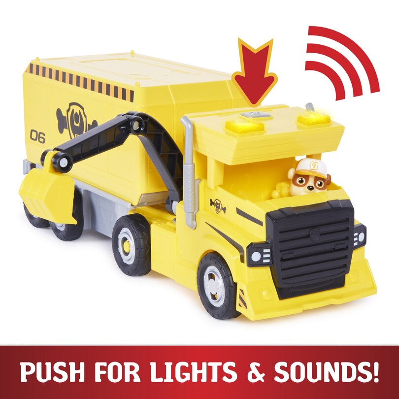 Paw Patrol, Camion 2-En-1 Transformable X-Treme Truck De Ruben Avec Excavatrice, Grue, Sons Et Lumières, Figurines image number 5