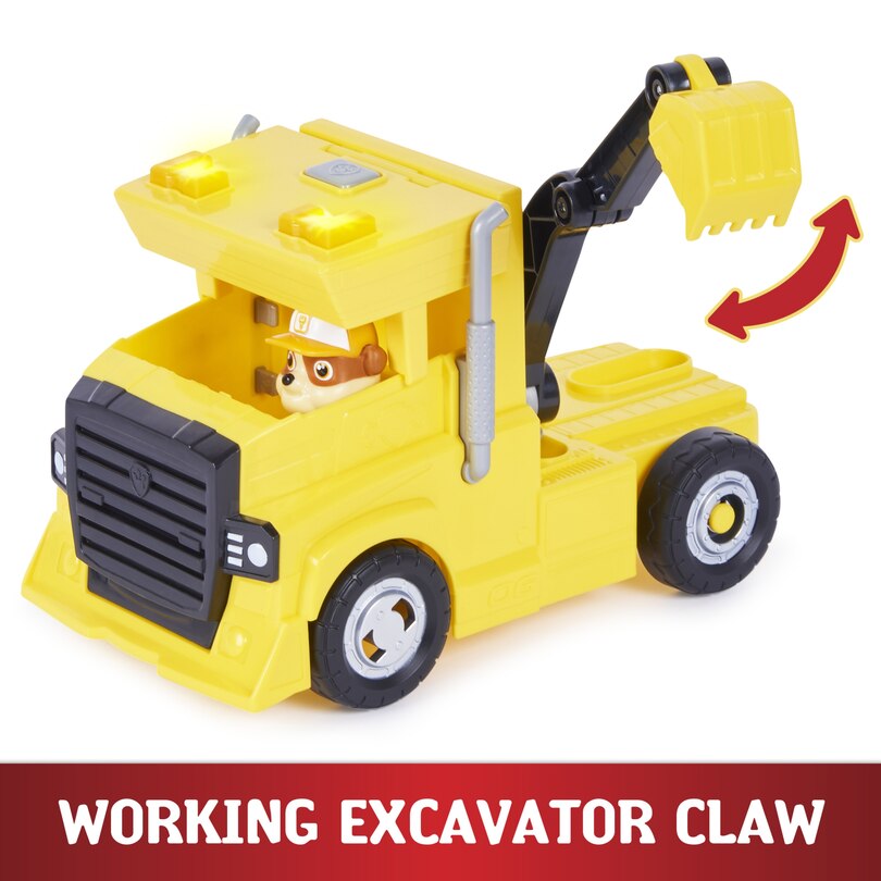Paw Patrol, Camion 2-En-1 Transformable X-Treme Truck De Ruben Avec Excavatrice, Grue, Sons Et Lumières, Figurines image number 6