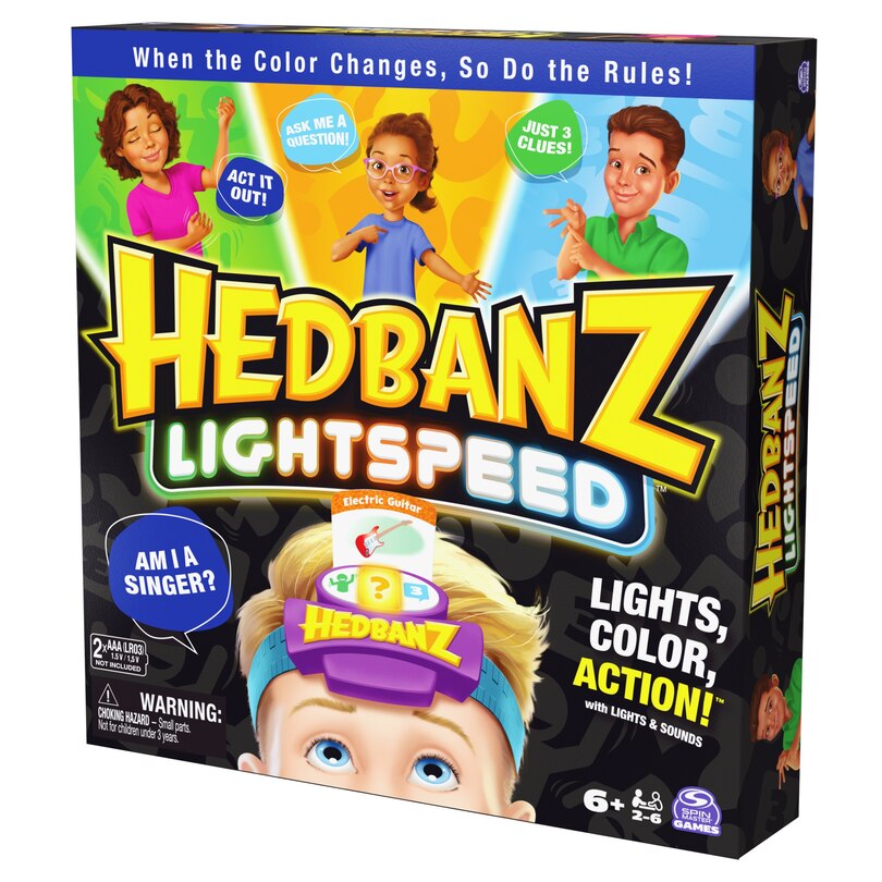 Hedbanz Lightspeed Game with Lights & Sounds Family Games Games for