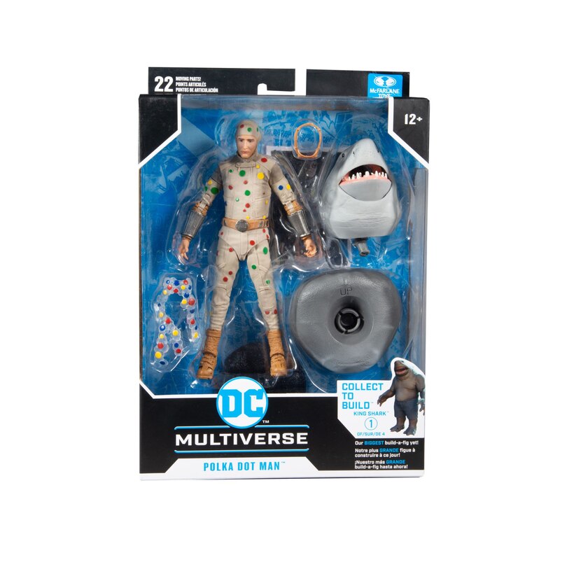 Dc Multiverse - Suicide Squad - Polka Dot Man 7 Pouces Figurine Articulée (Avec Pièce Build-A King Shark) image number 1