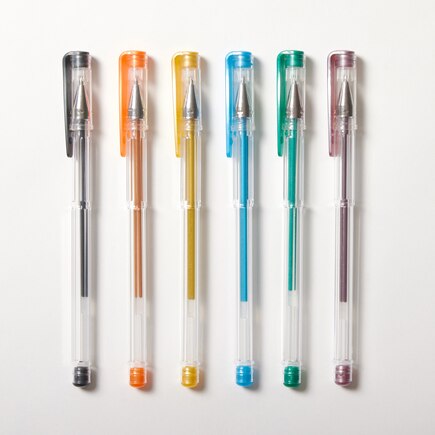 Metallic Gel Pens, Set Of 6