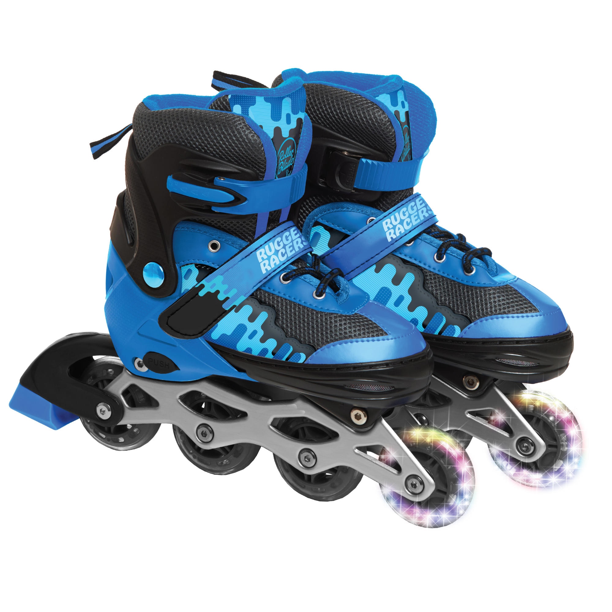 Rugged Racer Kids Adjustable And Convertible Rollerblade And Ice