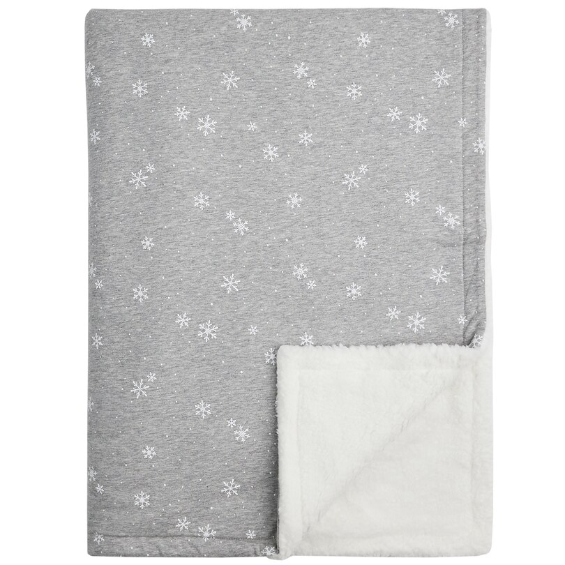 Baby Sherpa Blanket, Offwhite Indigo